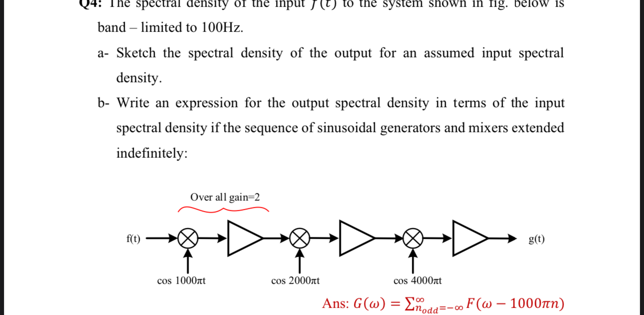 band - limited to 1 0 0 Hz . a - Sketch the