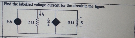 Find the labelled voltage current for the circuit