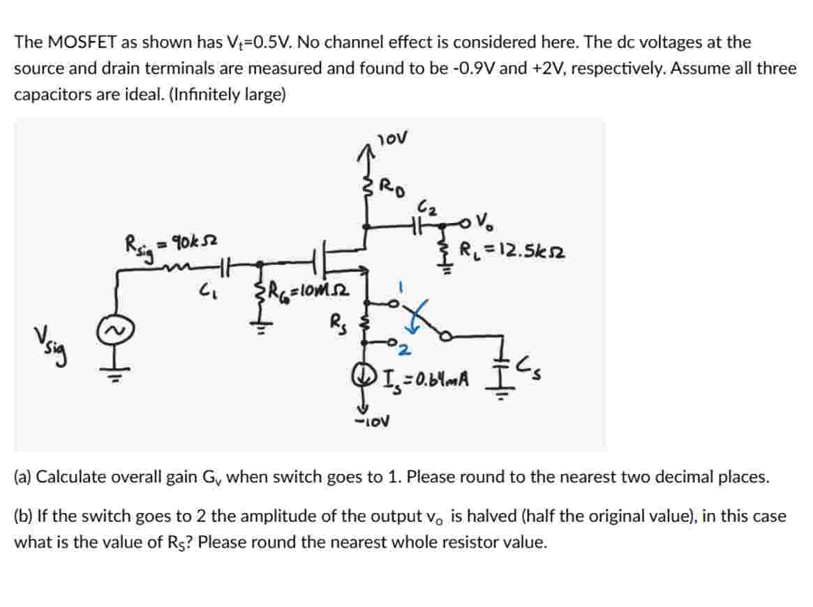 ( a ) Calculate overall gain \ ( G _ { v } \ )
