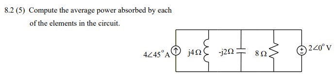 8 . 2 ( 5 ) Compute the average power absorbed by