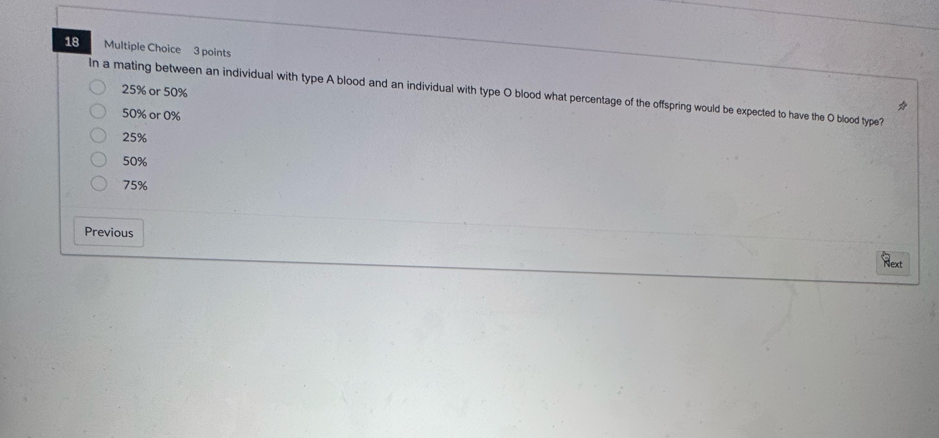 1 8 Multiple Choice 3 points In a mating between