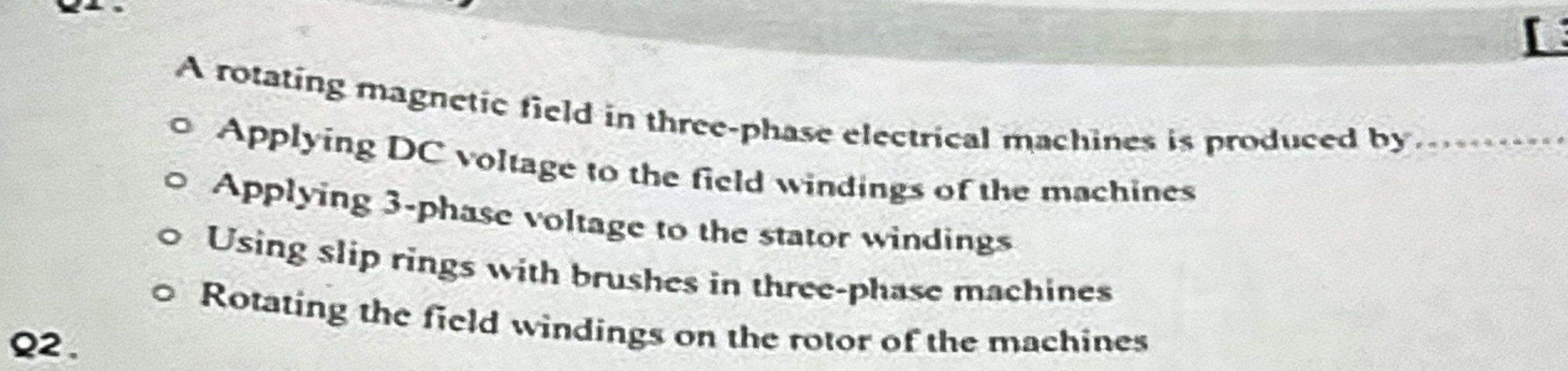 A rotating magnetic field in three - phase