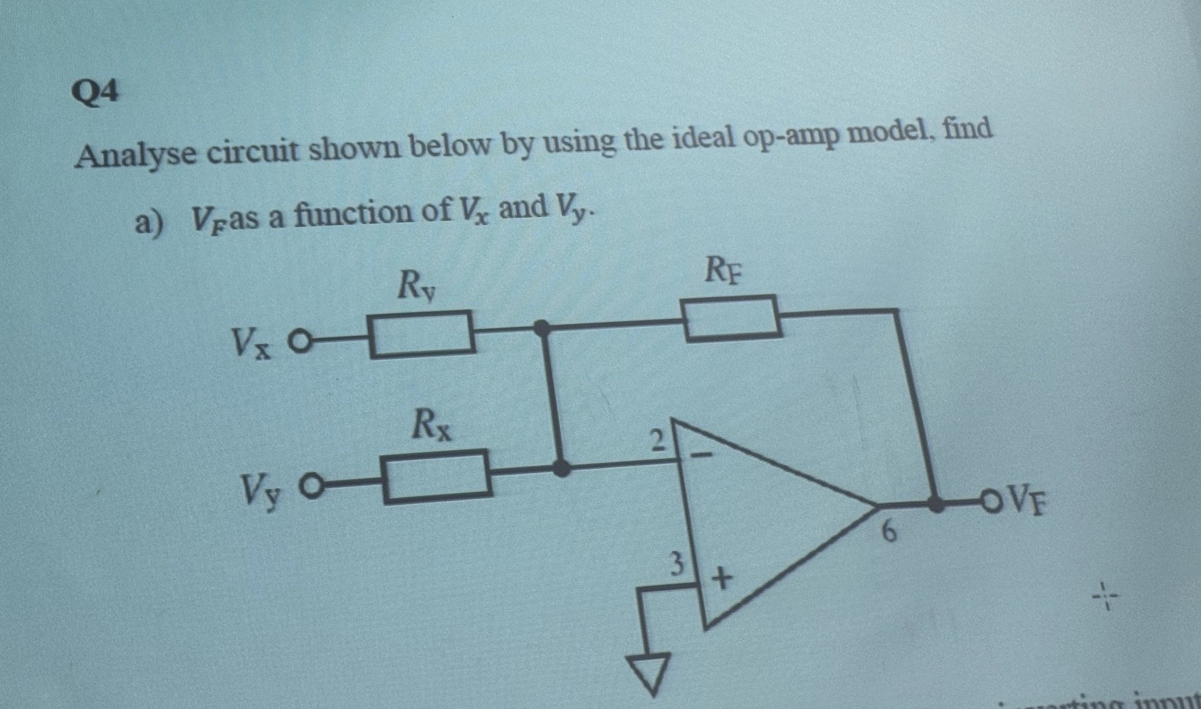 Q 4 Analyse circuit shown below by using the
