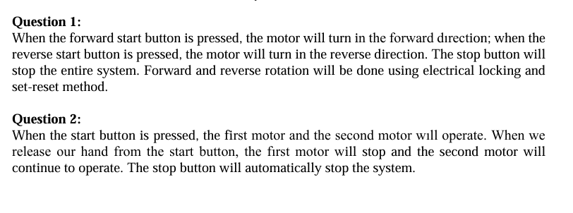 automation and PLC Question - 1 When the forward