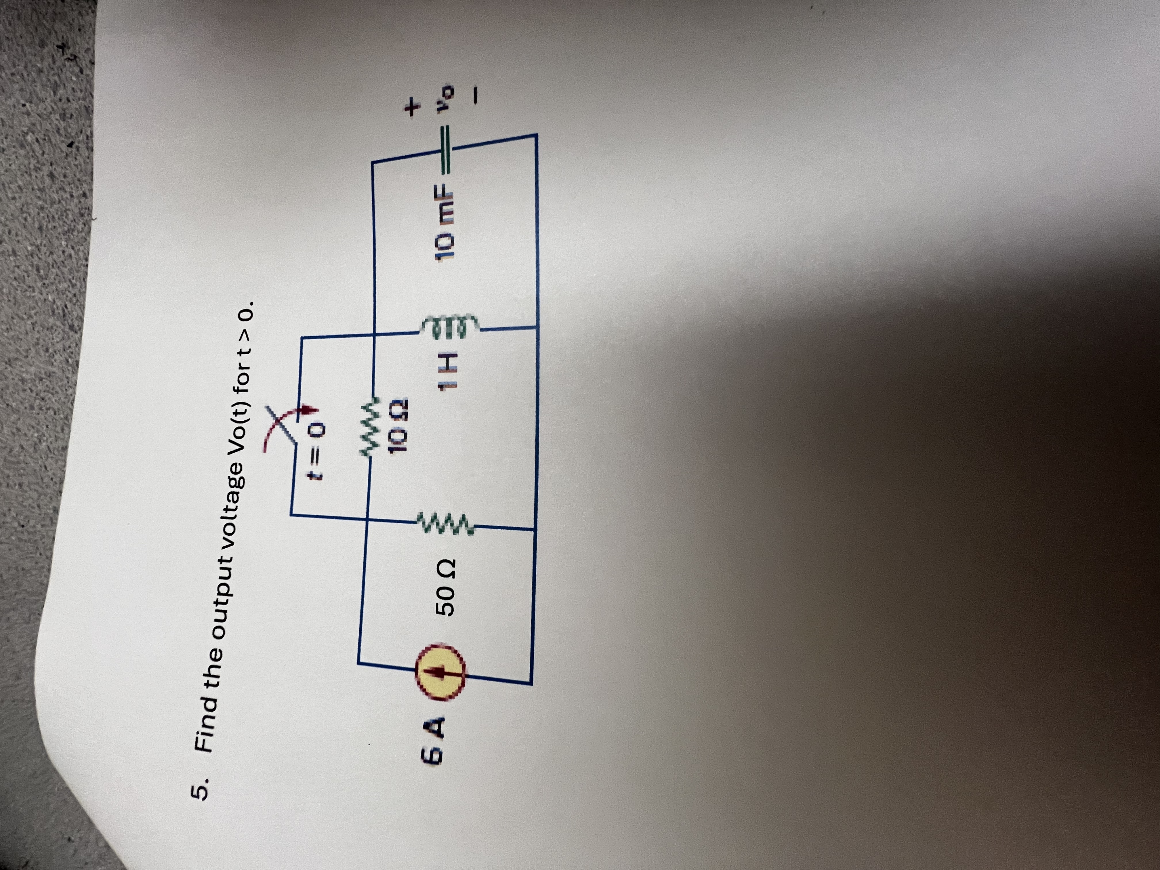 Find the output voltage V o ( t ) f ( r )  style=