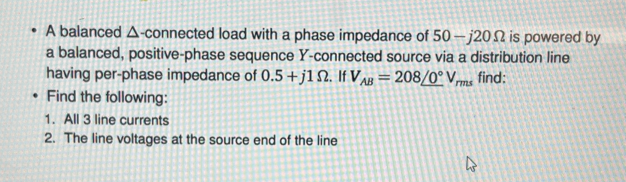 A balanced - connected load with a phase