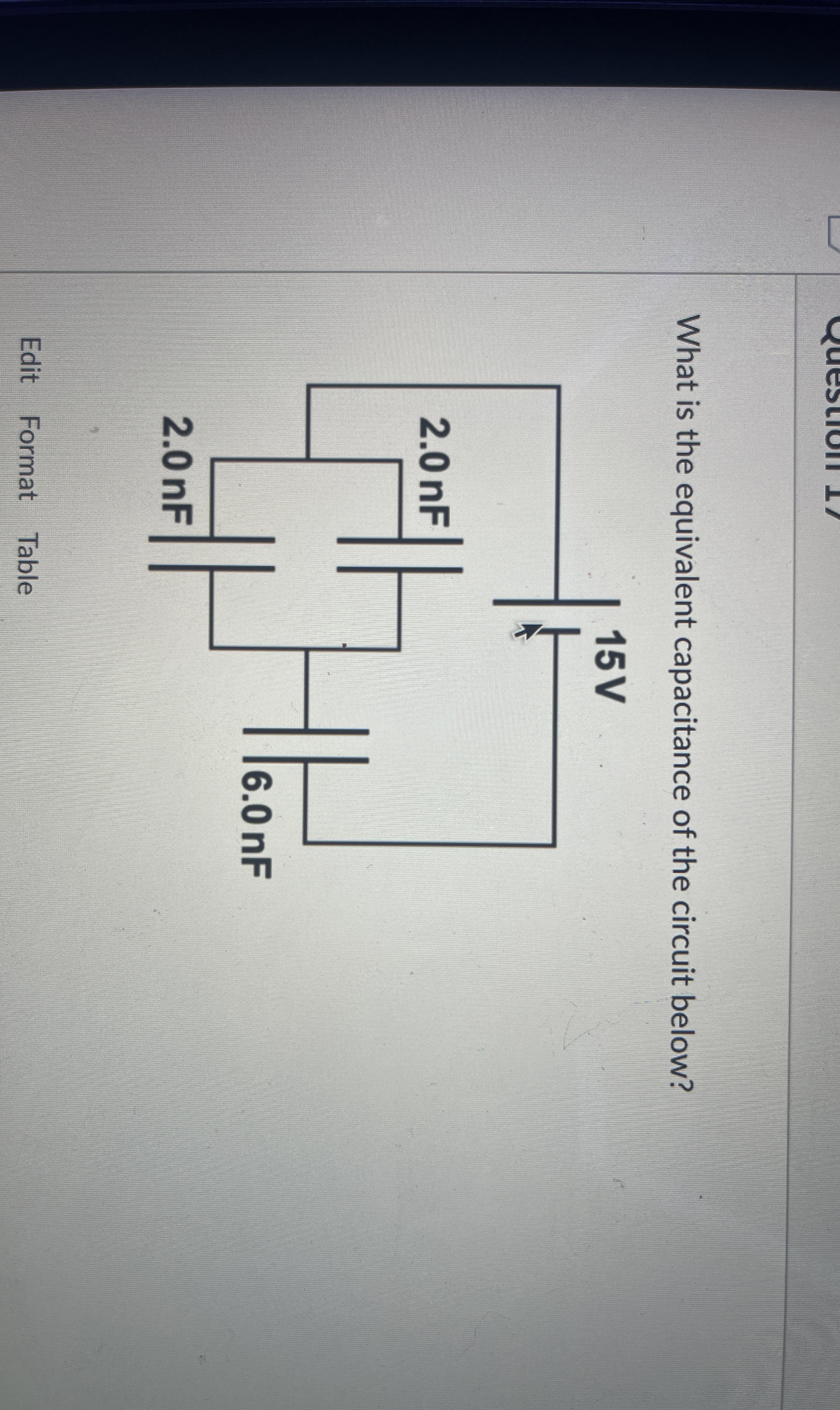 What is the equivalent capacitance of the circuit