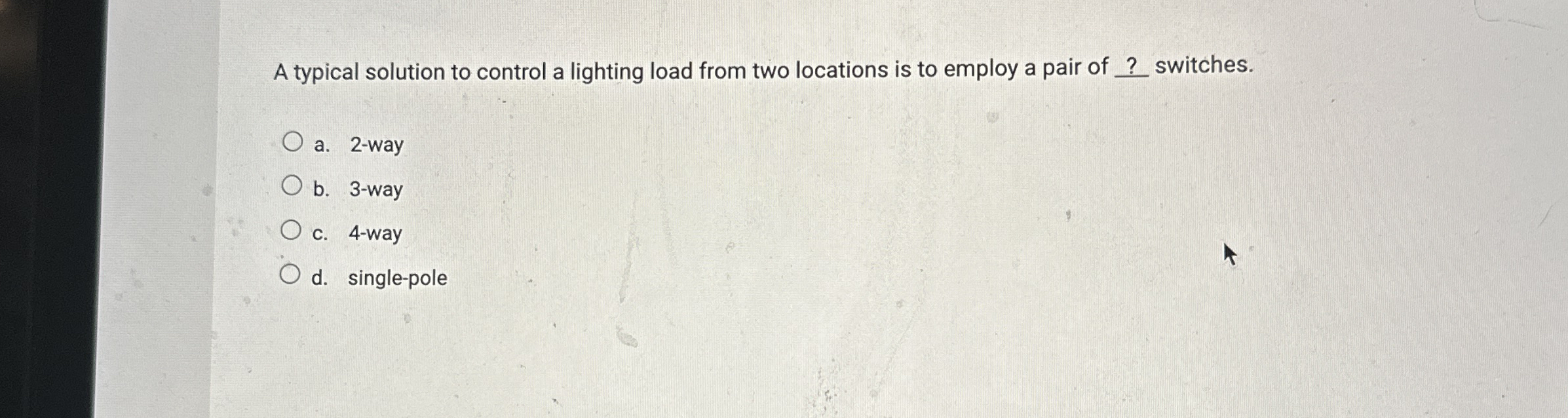 A typical solution to control a lighting load