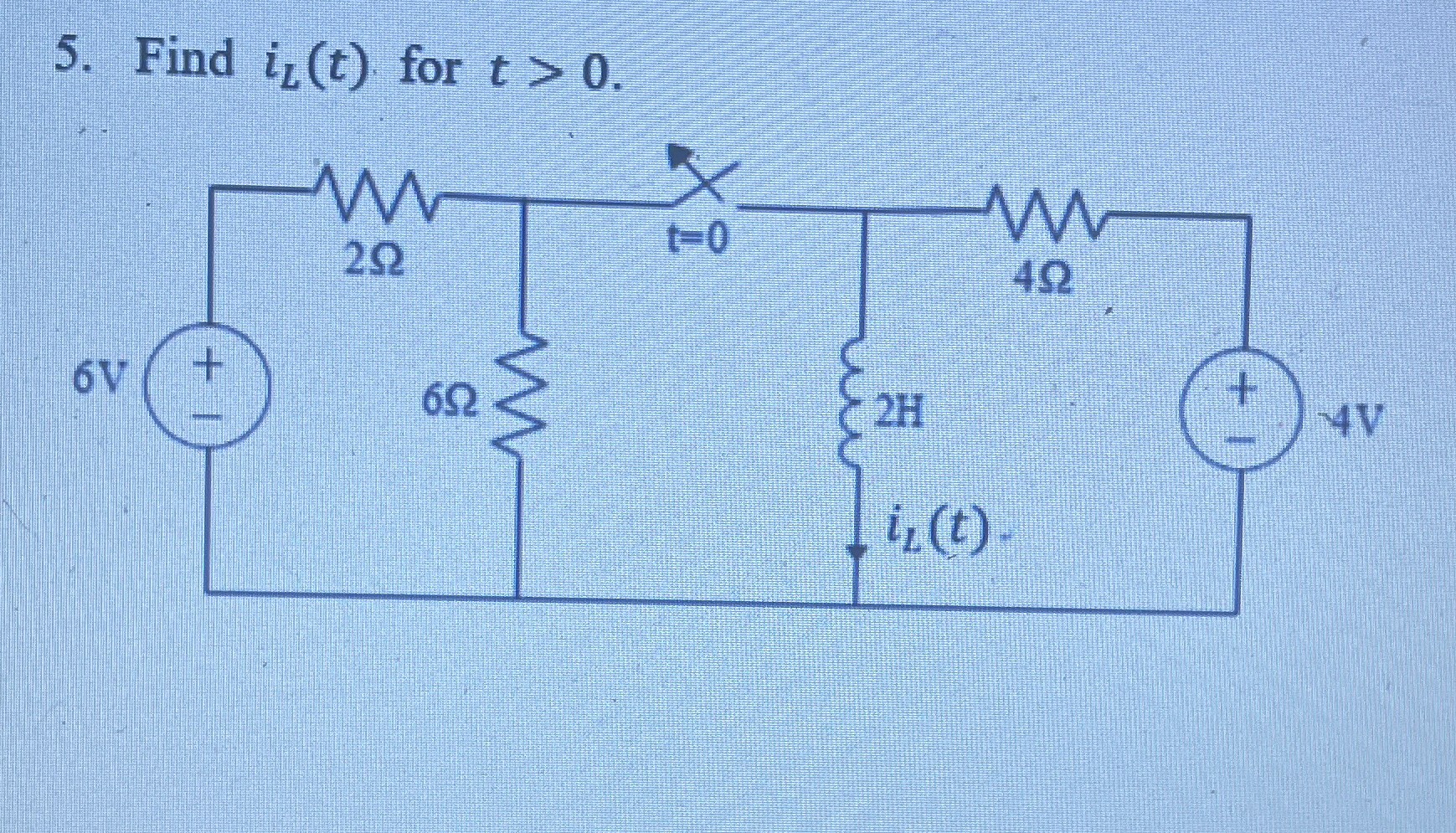 Find i L ( t ) for t > 0 . The final answer