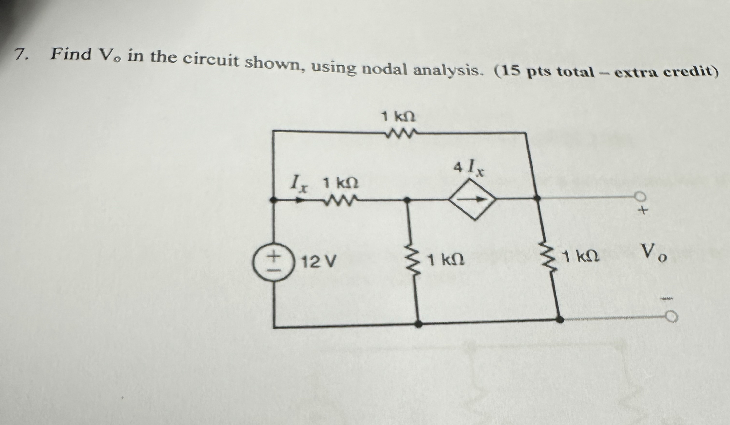 Find V o . in the circuit shown, using nodal