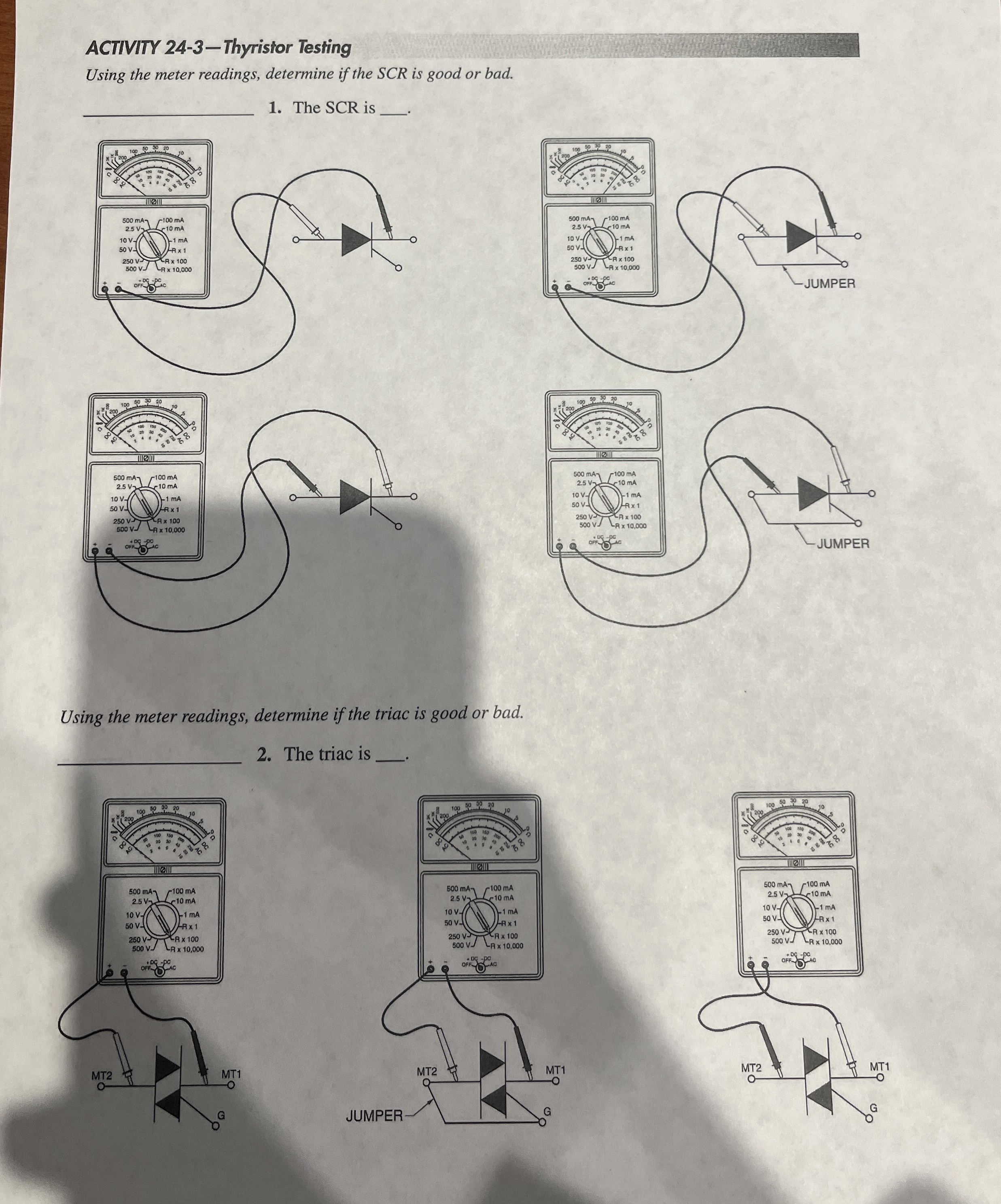 ACTIVITY 2 4 - 3 - Thyristor Testing Using the