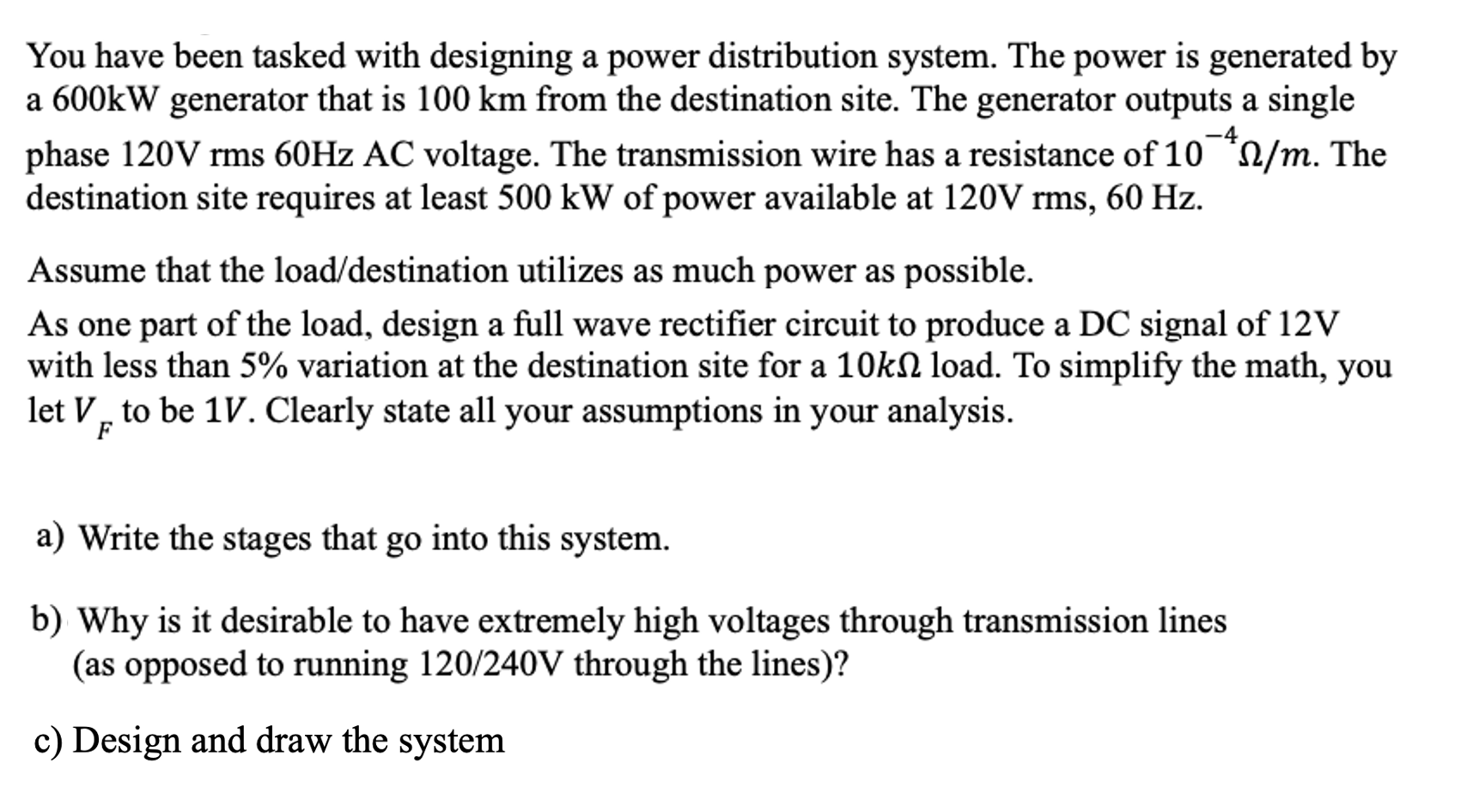 You have been tasked with designing a power