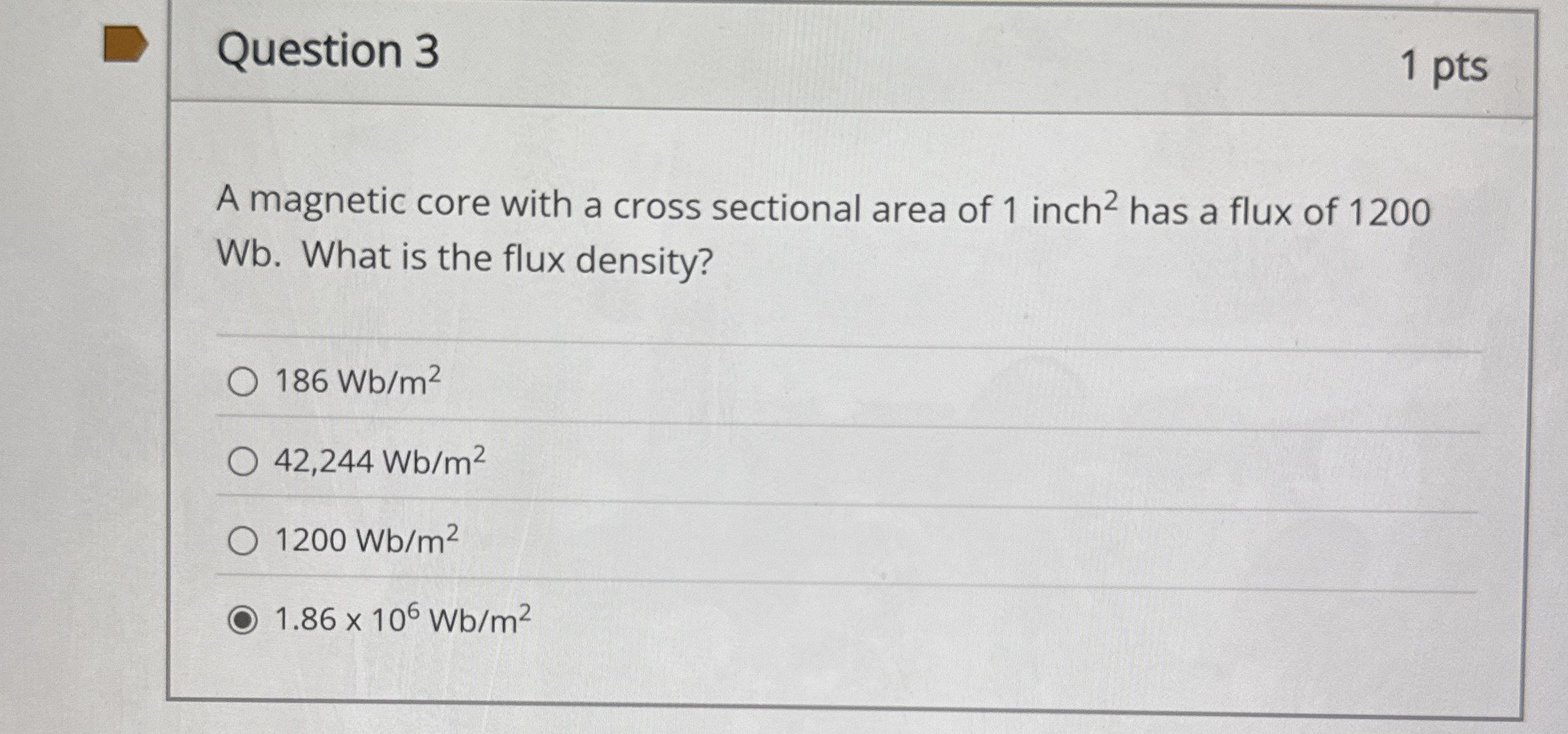Question 3 1 pts A magnetic core with a cross