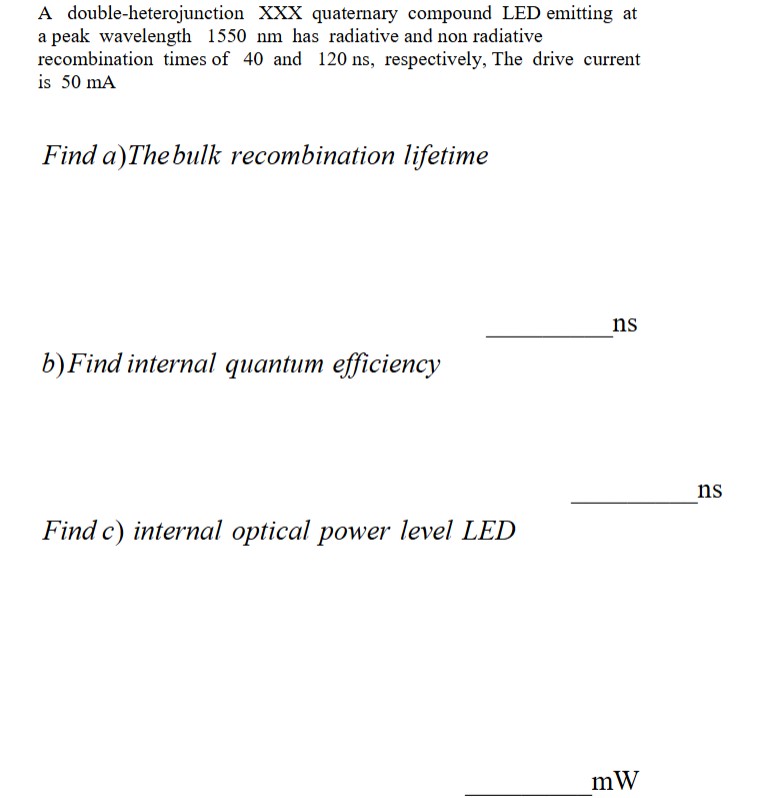 A double - heterojunction XXX quaternary compound