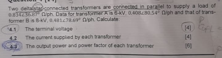 Two deltalstar - connected transformers are