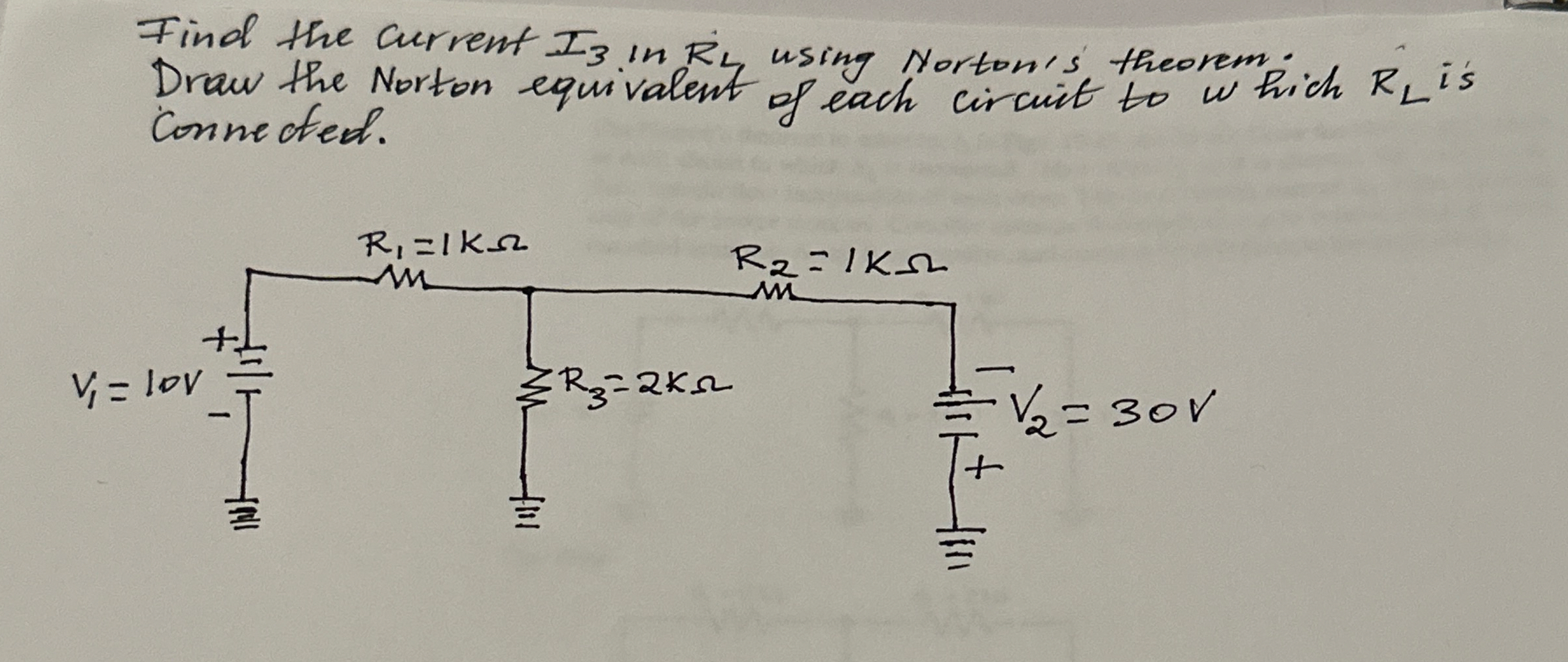Find the current I 3 in R L using Norton's,