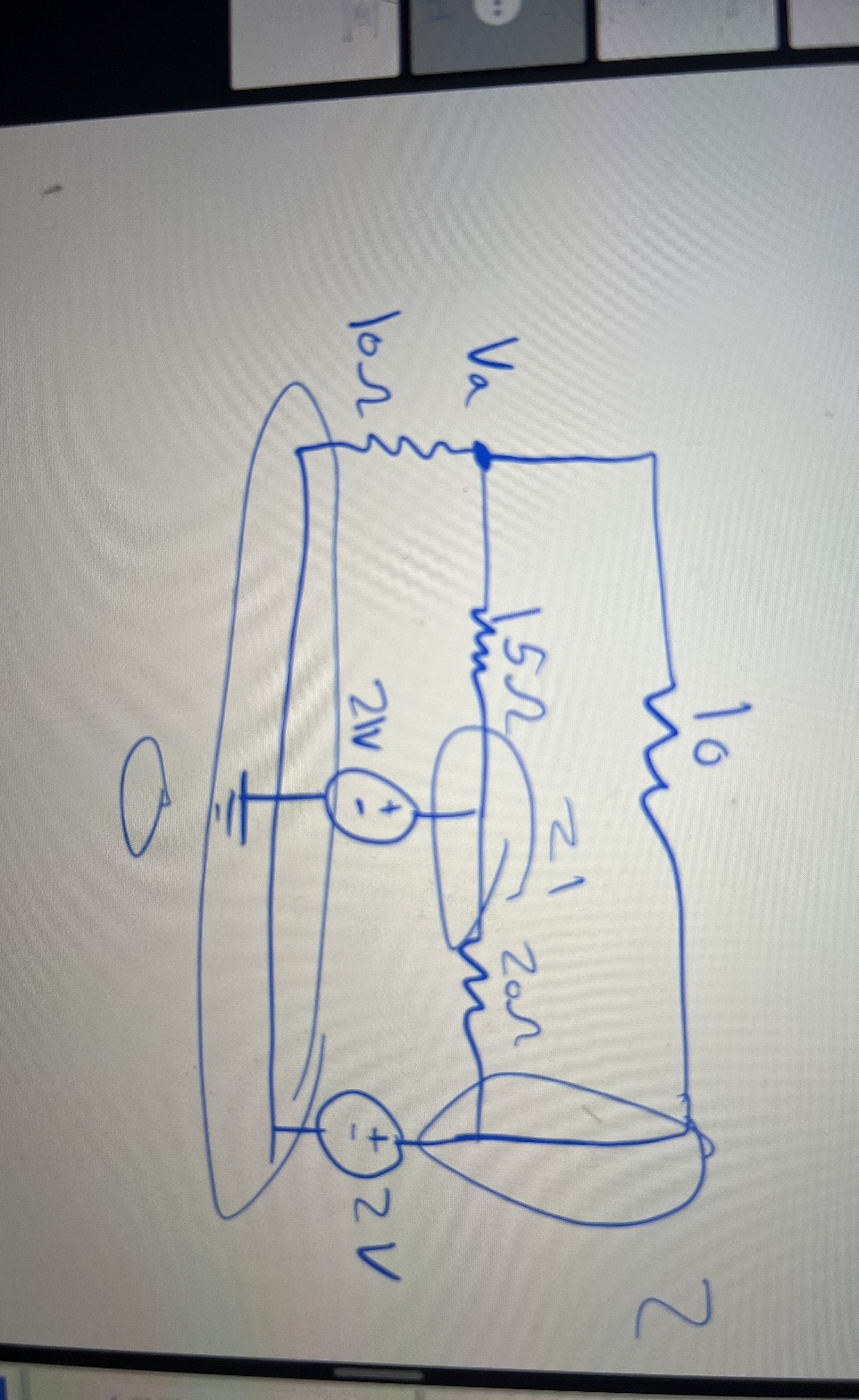 Using nodal analysis find Va