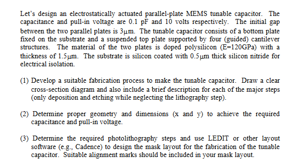 Let's design an electrostatically actuated