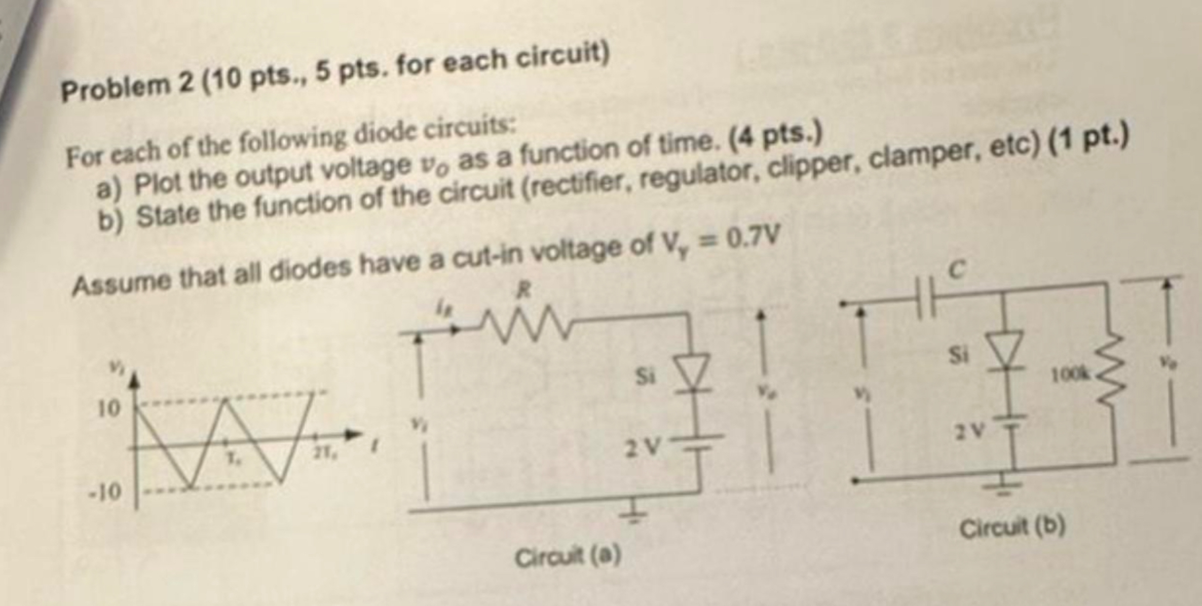 Problem 2 ( 1 0 pts . , 5 pts . for each circuit
