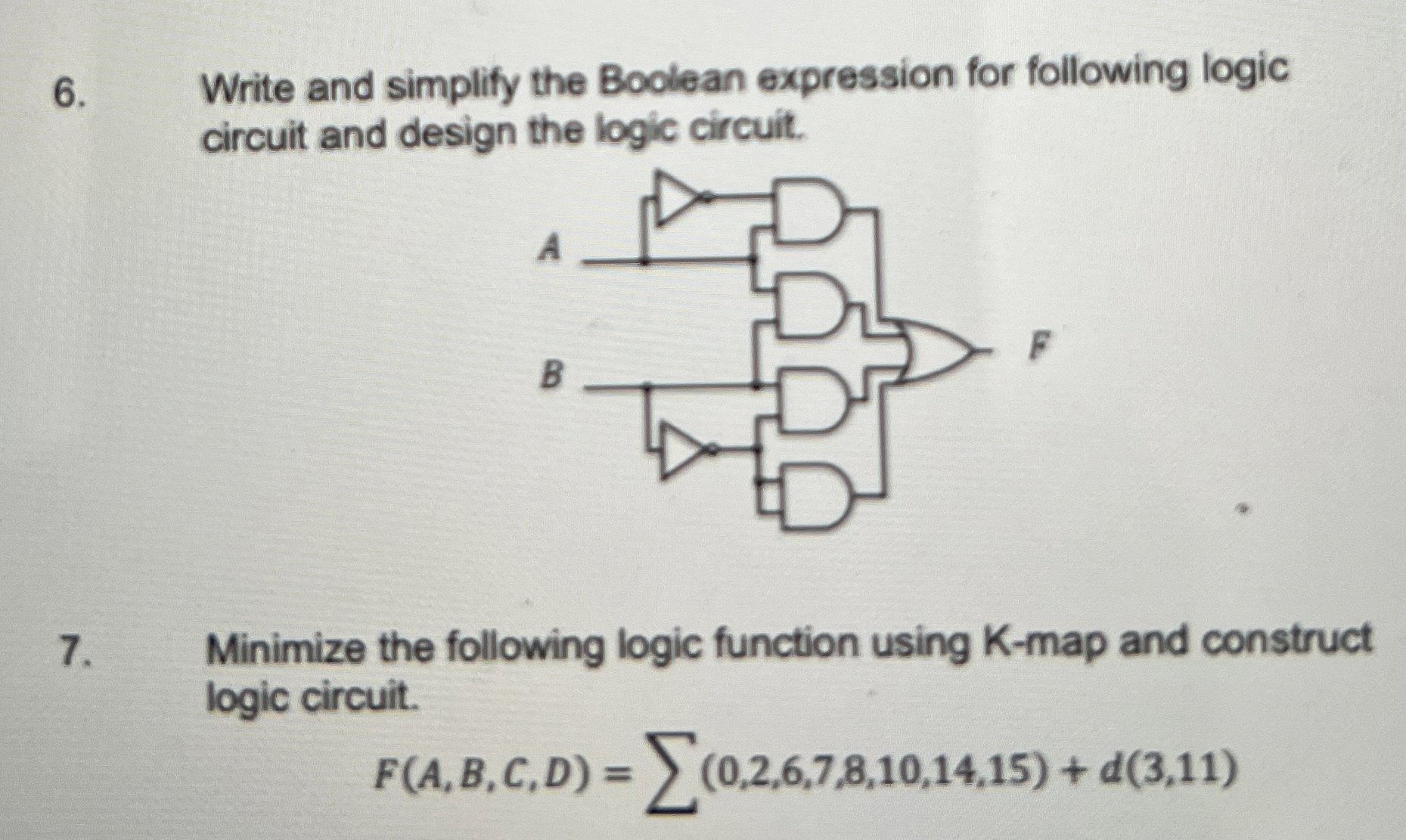 Write and simplify the Boolean expression for