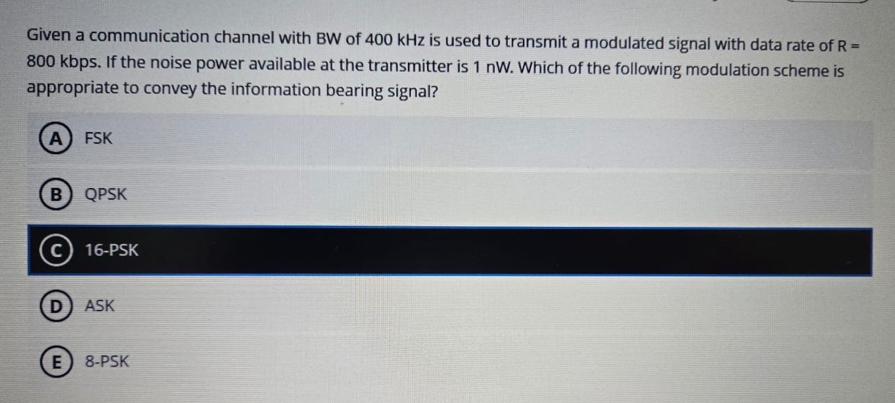 Given a communication channel with BW of 4 0 0