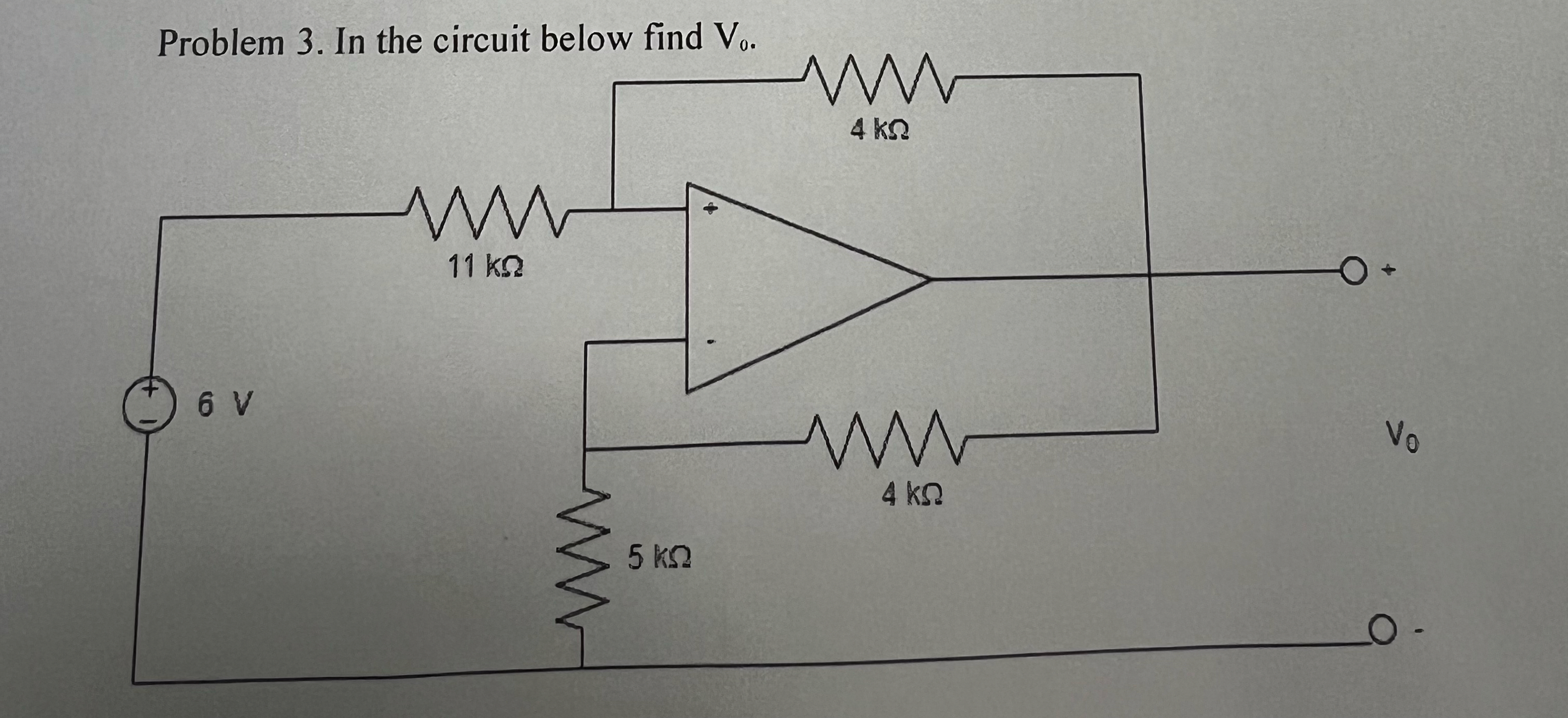 Problem 3 . In the circuit below find V 0 .