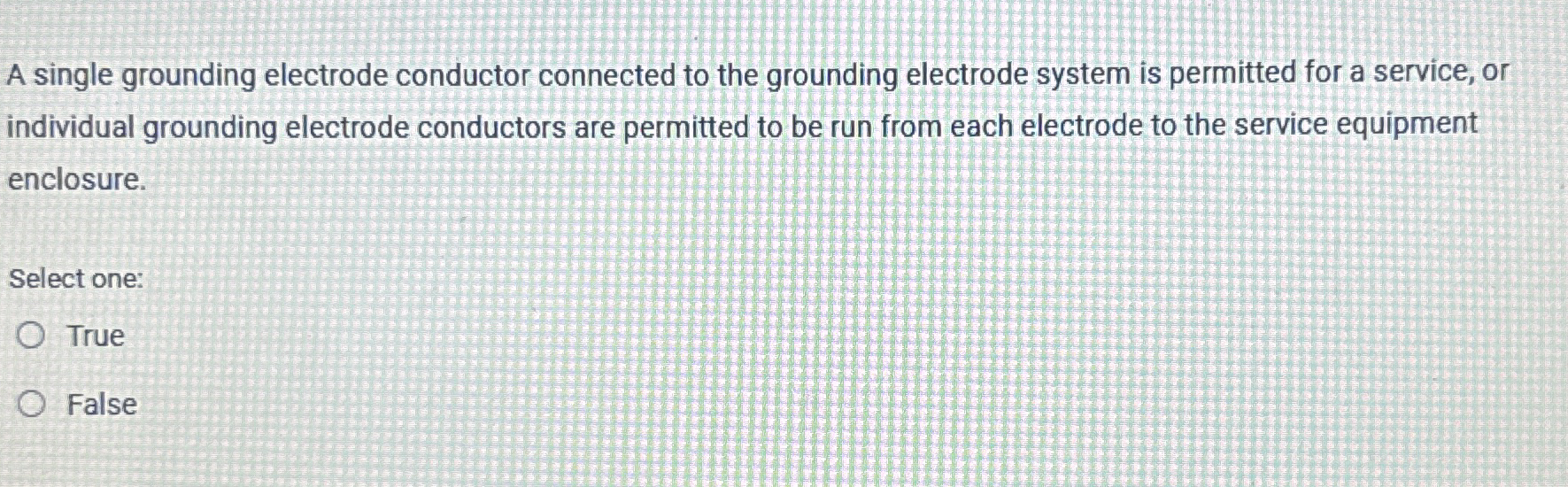 A single grounding electrode conductor connected
