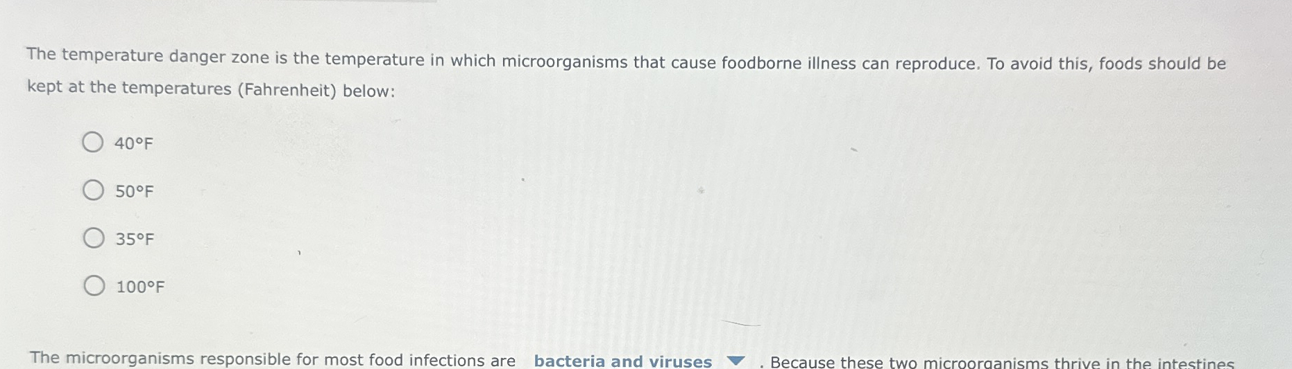 The temperature danger zone is the temperature in