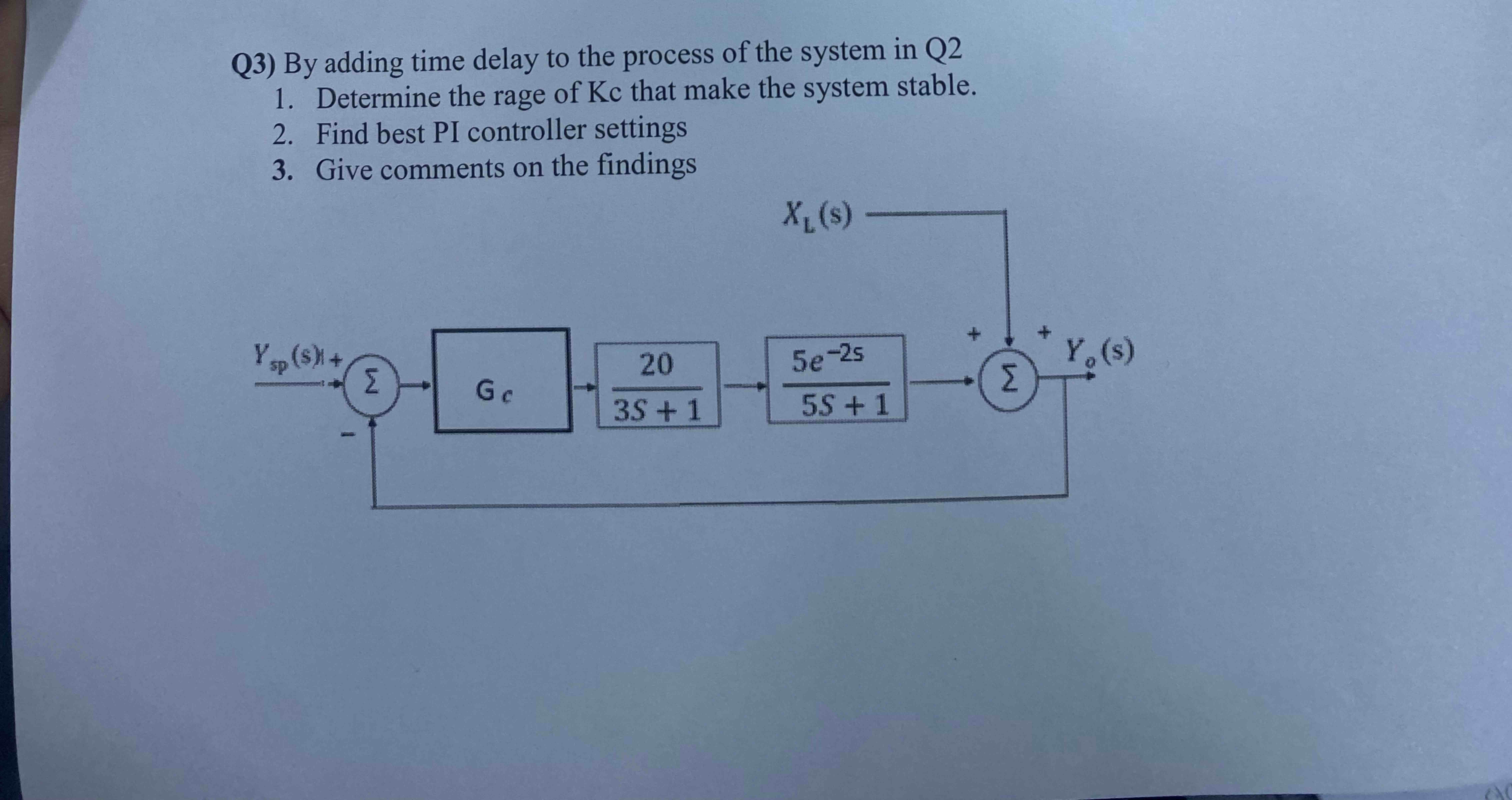 Q 3 ) By adding time delay to the process of the
