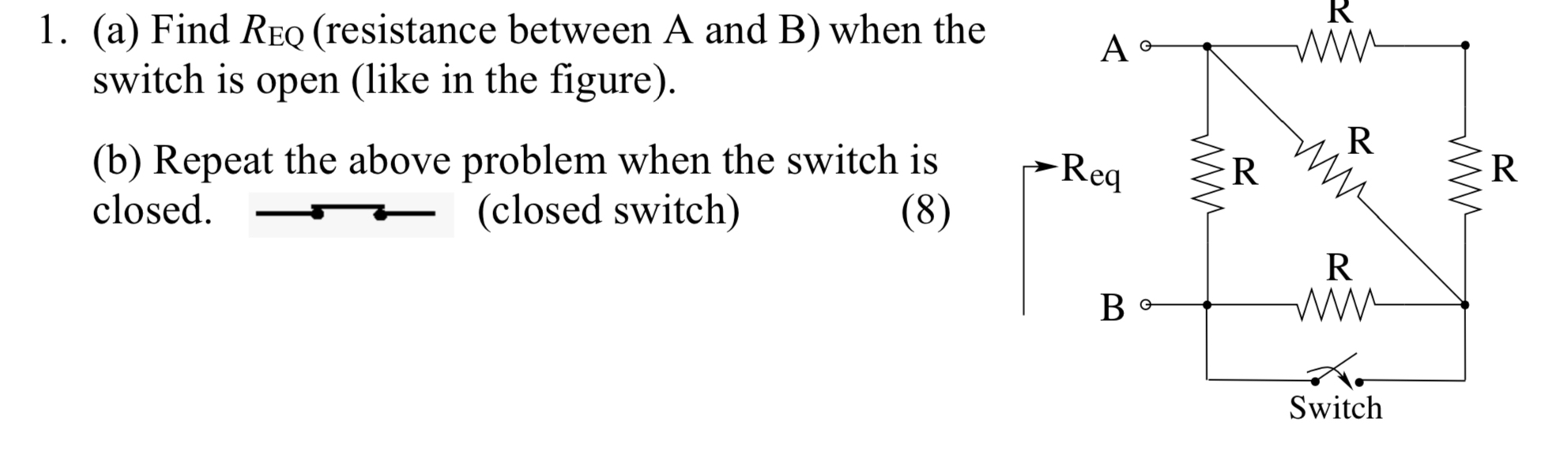 ( a ) Find resistance between A and B