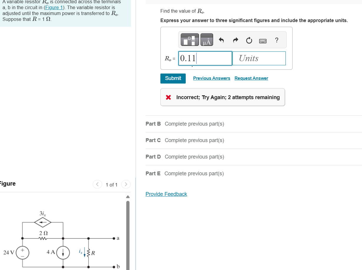 A var able resistor R _ ( o ) is connected across