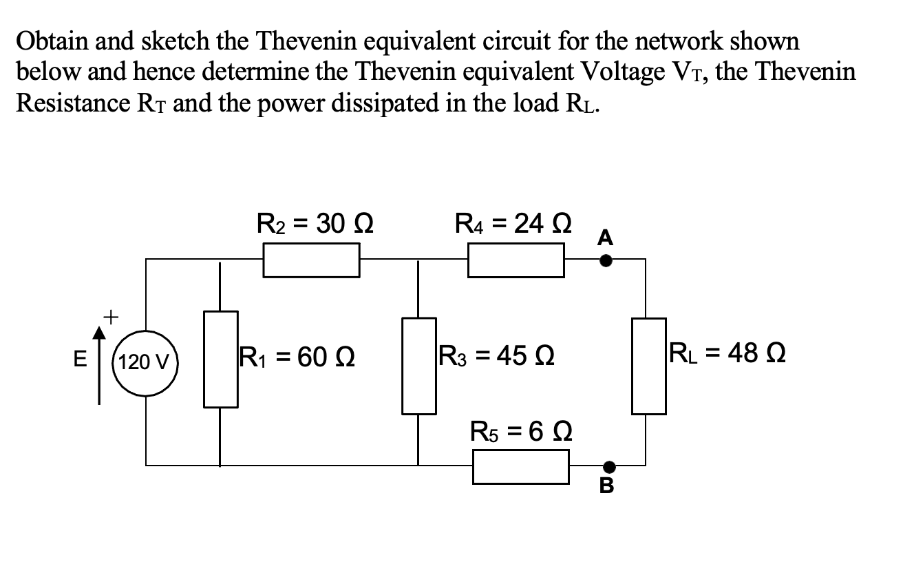Obtain and sketch the Thevenin equivalent circuit