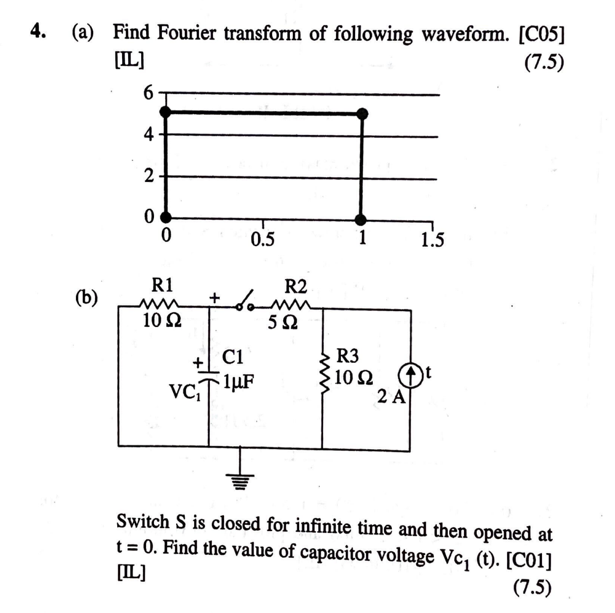 4 . ( a ) Find Fourier transform of following