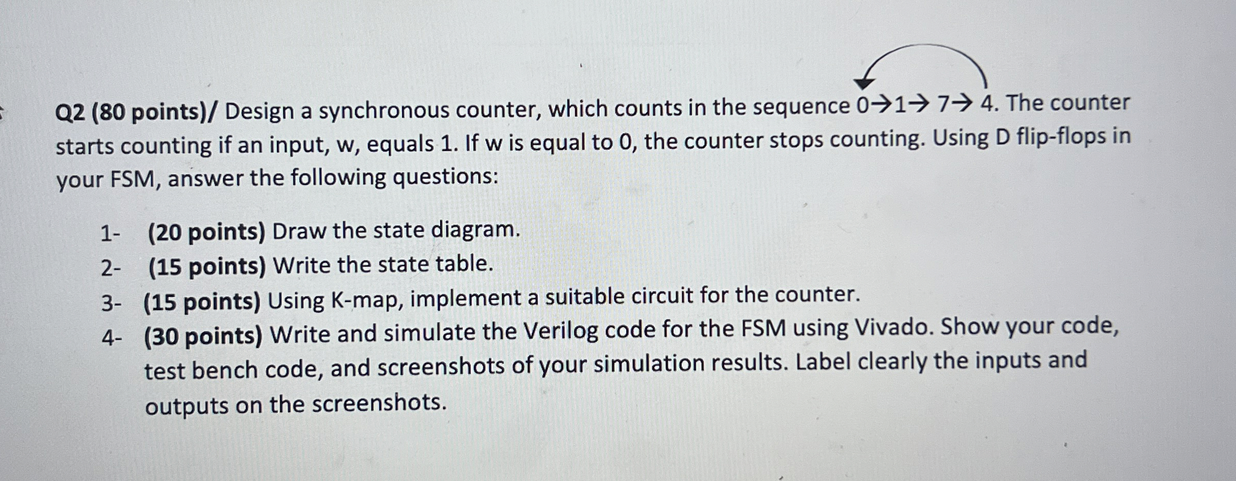 Q 2 ( 8 0 points ) / Design a synchronous
