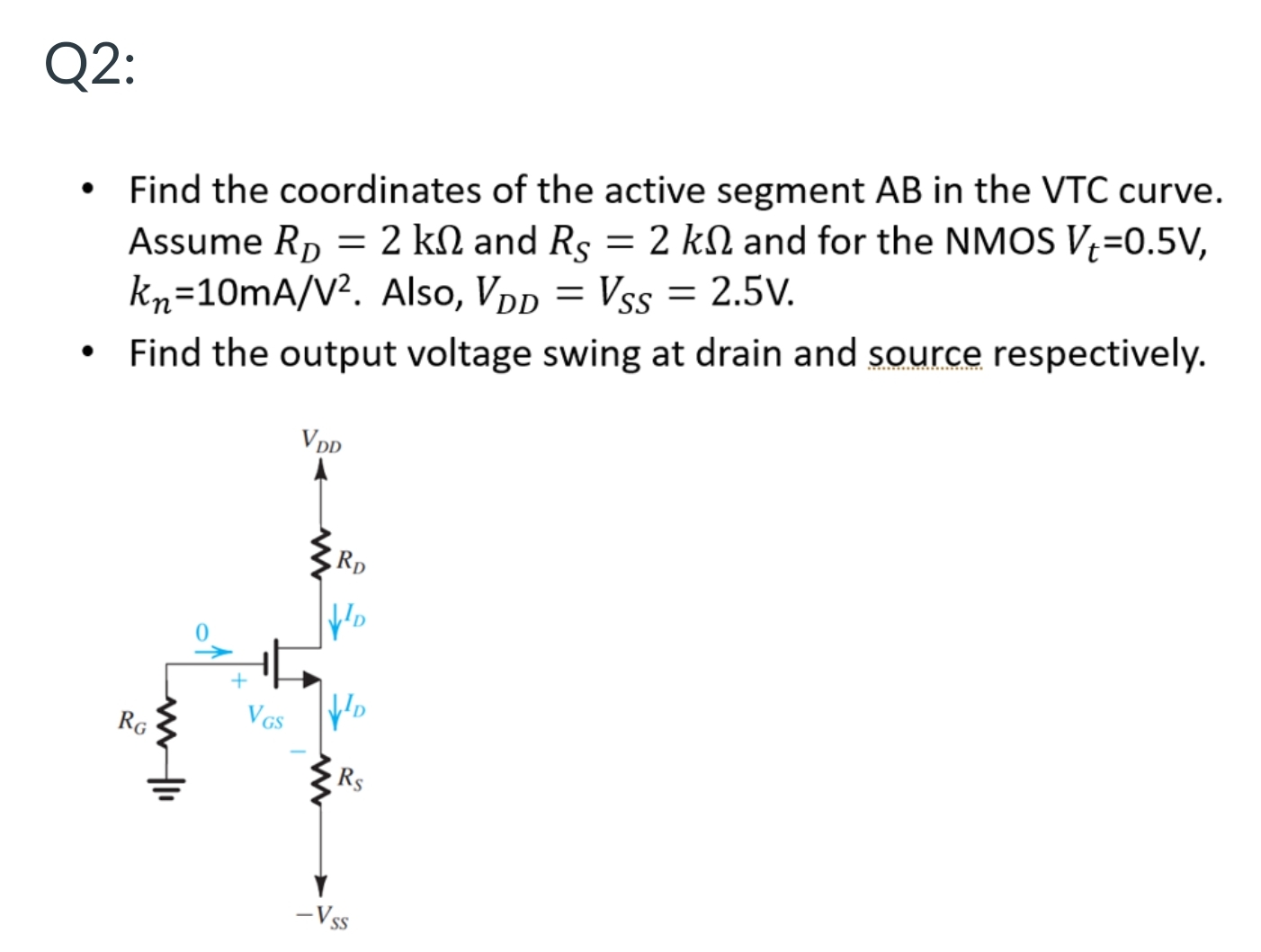Q 2 : Find the coordinates of the active segment