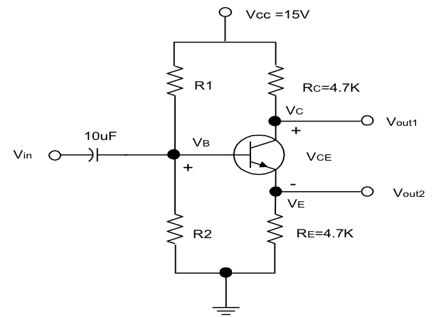 d ) Conduct the DC analysis for the circuit shown