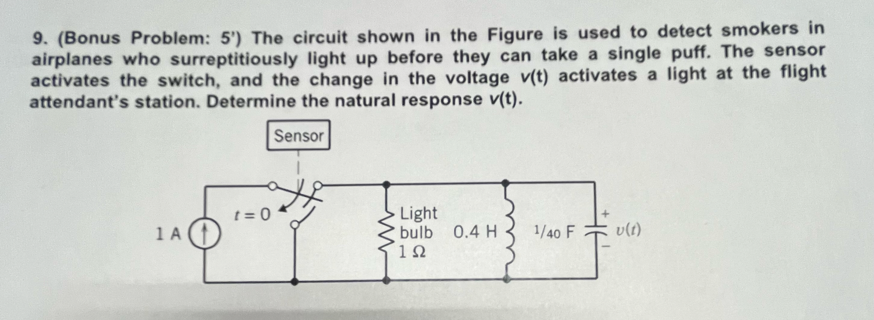 ( Bonus Problem: 5 ' ) The circuit shown in the