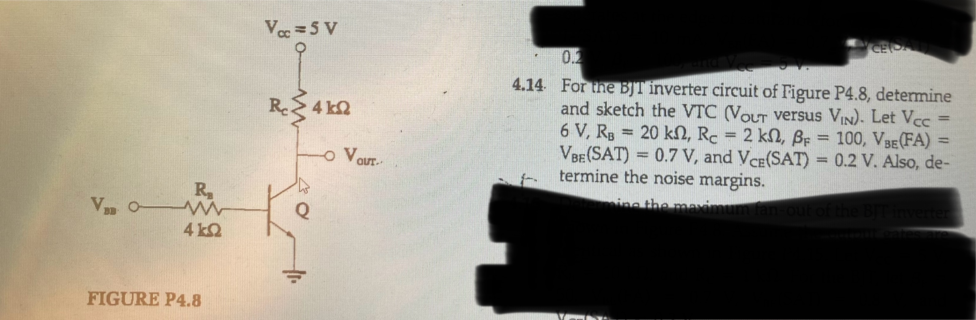 4 . 1 4 . For the bJI inverter circuit of Figure