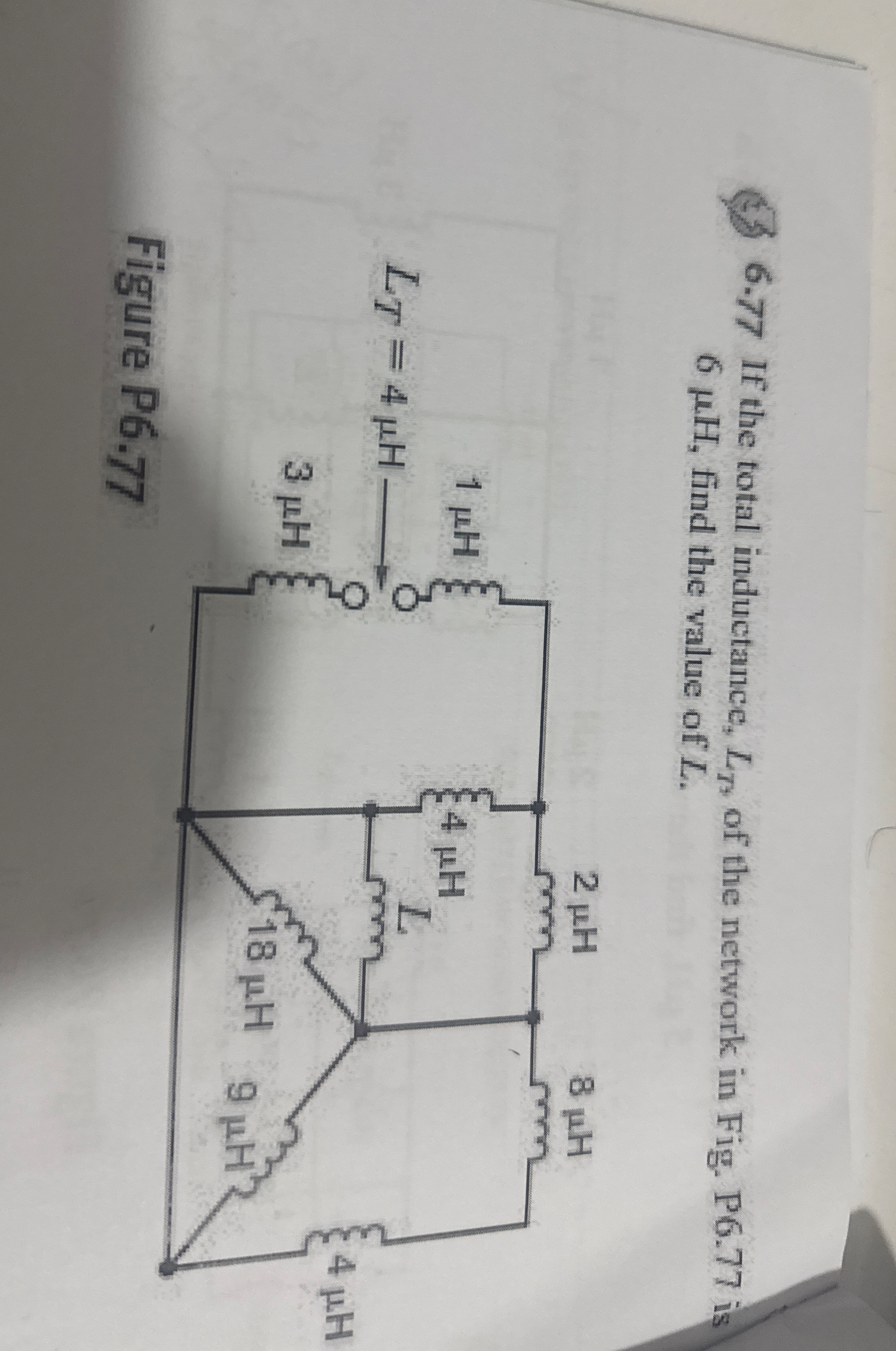 & 6 . 7 7 If the total inductance, L T , of the