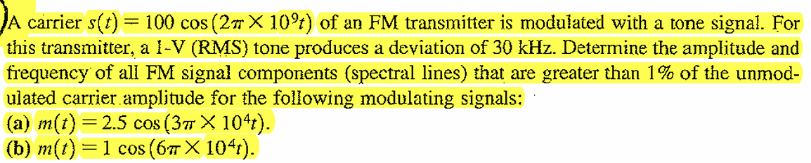 A carrier s ( t ) = 1 0 0 cos ( 2 \ pi \ times 1