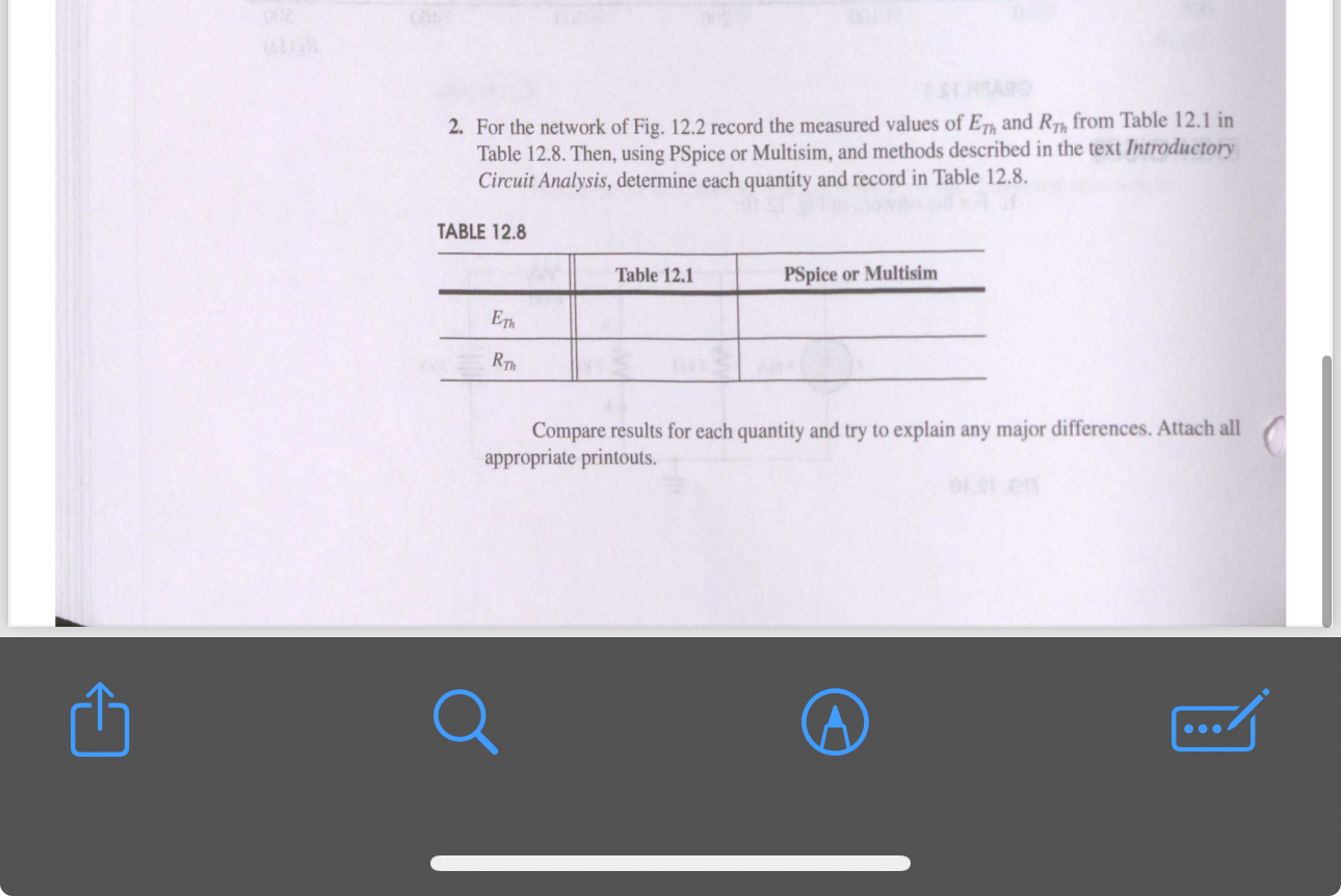 For the network of Fig. 1 2 . 2 record the