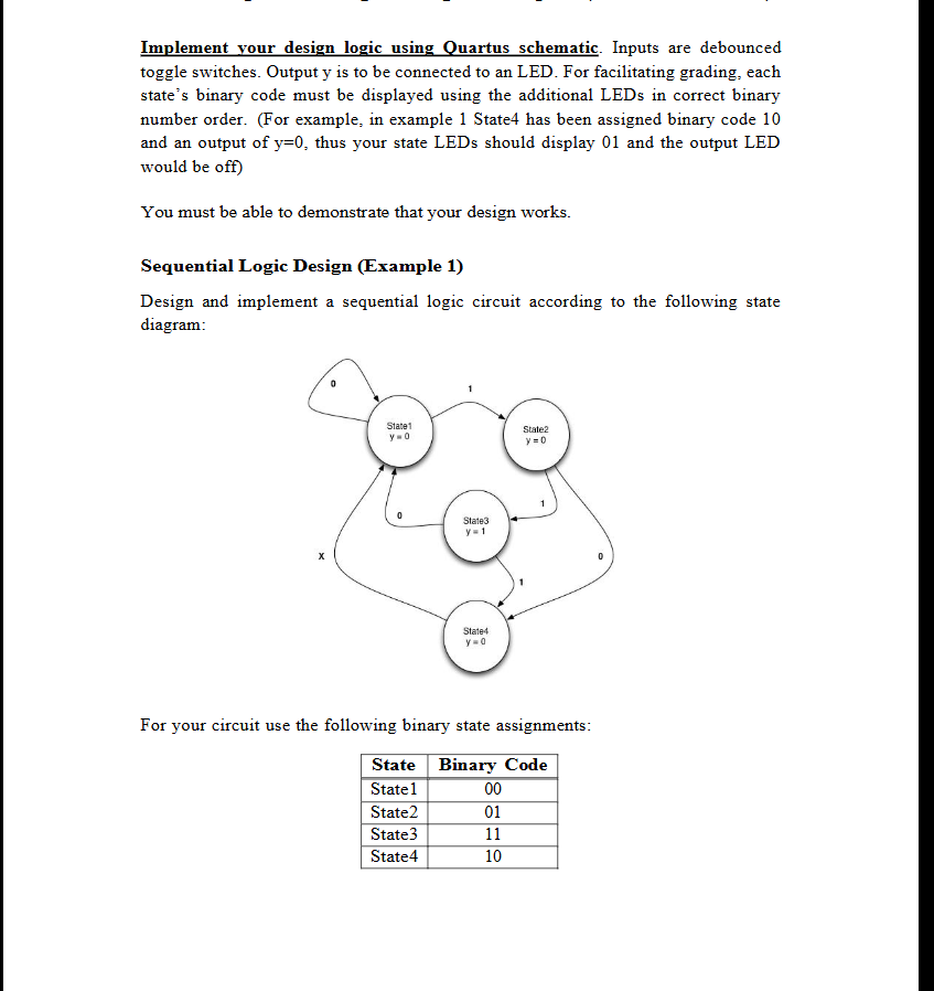 Implement vour design logic using Quartus