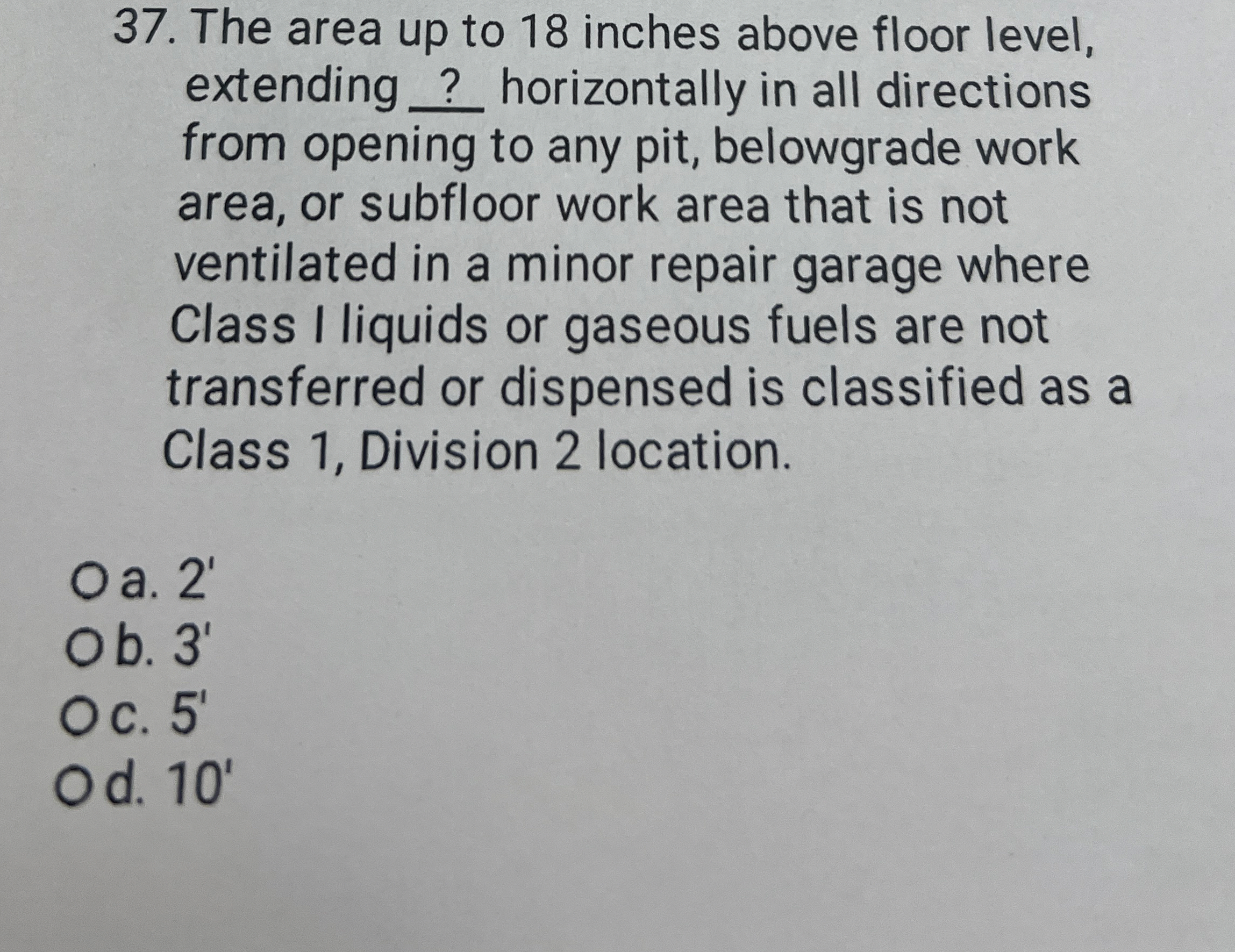 The area up to 1 8 inches above floor level,