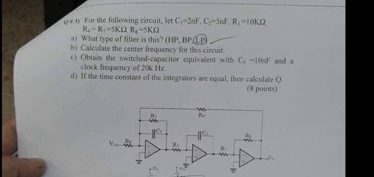 Q " 3 ) For the following circuit, let C 1 = 2 n