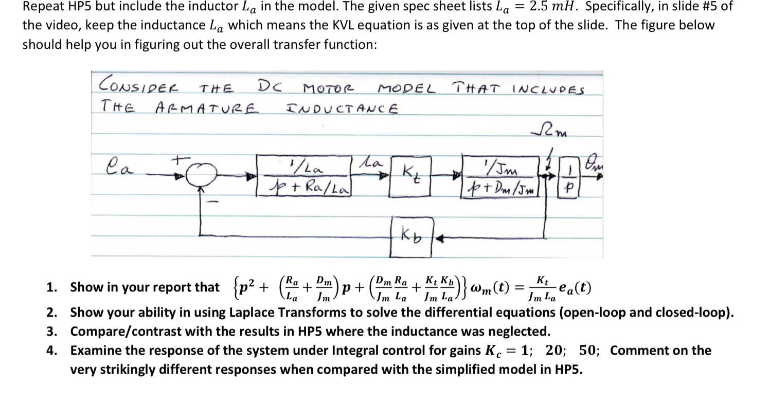 Repeat HP 5 but include the inductor L a in the