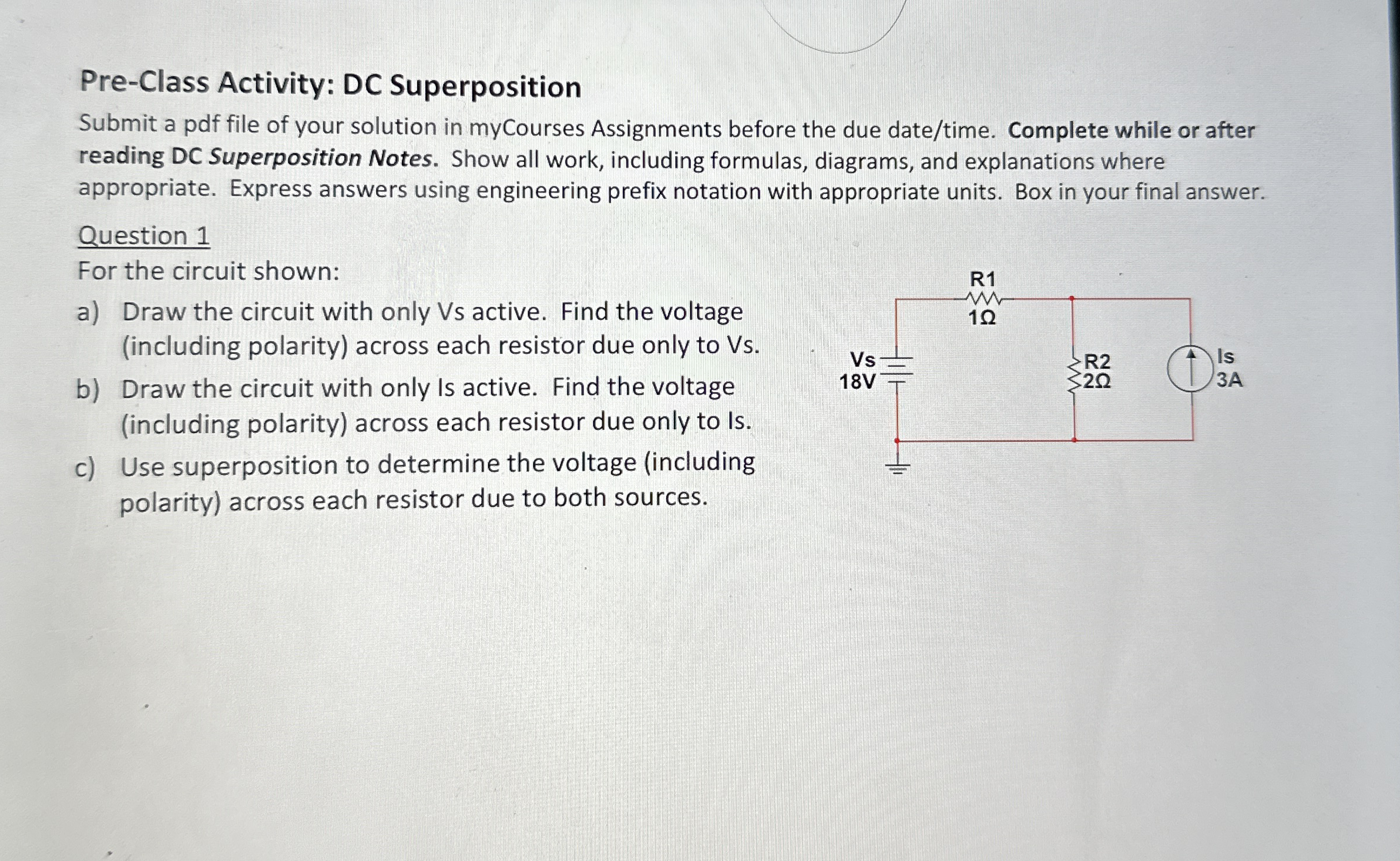 Pre - Class Activity: DC Superposition Submit a
