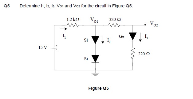 Determine I 1 , I 2 , I 3 , VO 1 and VO 2 for the