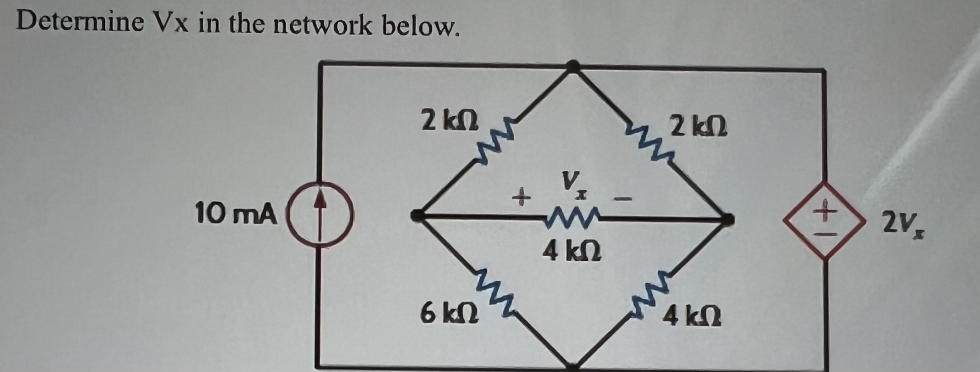 Determine Vx in the network below.