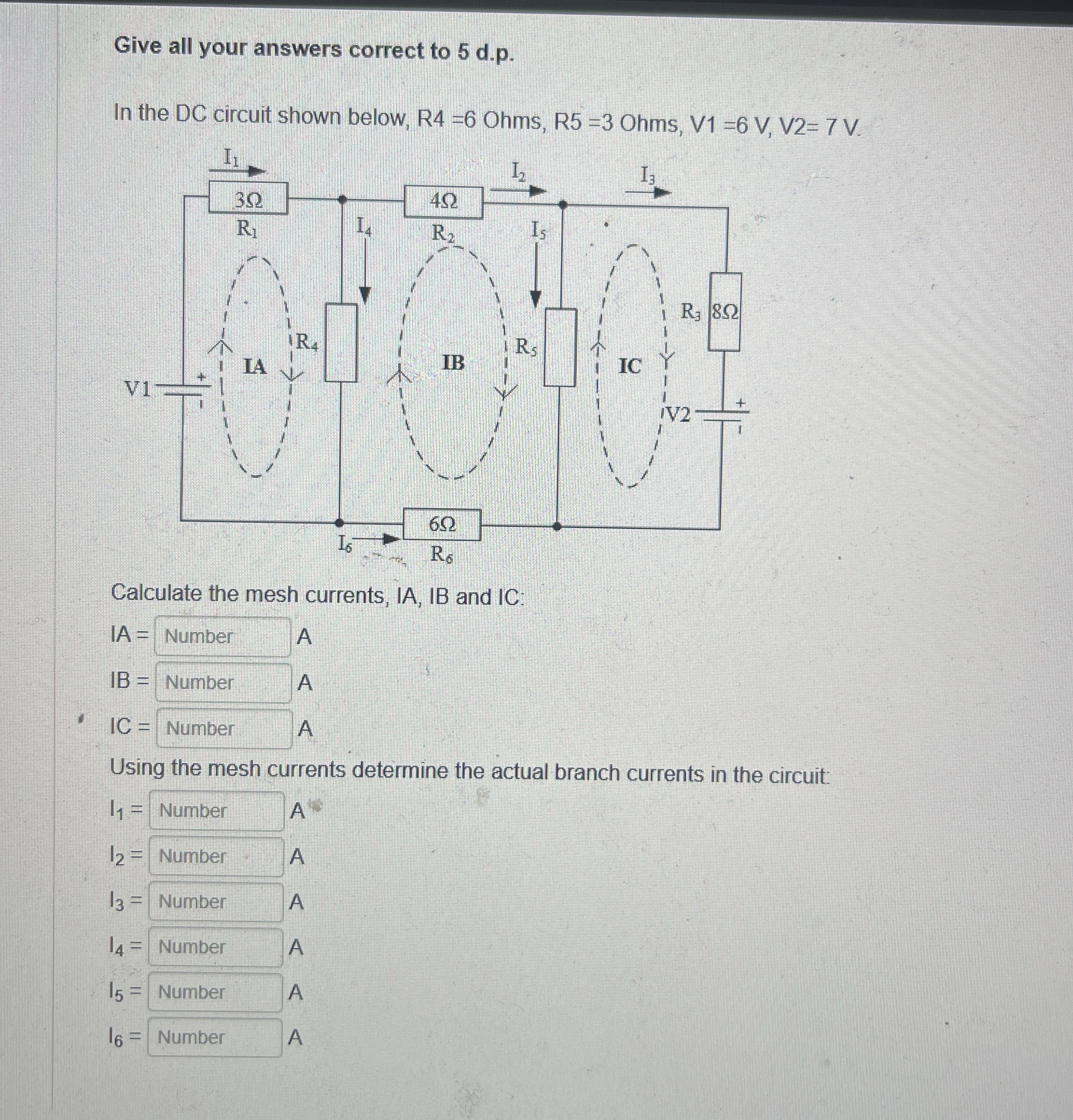 Give all your answers correct to 5 d . p . In the