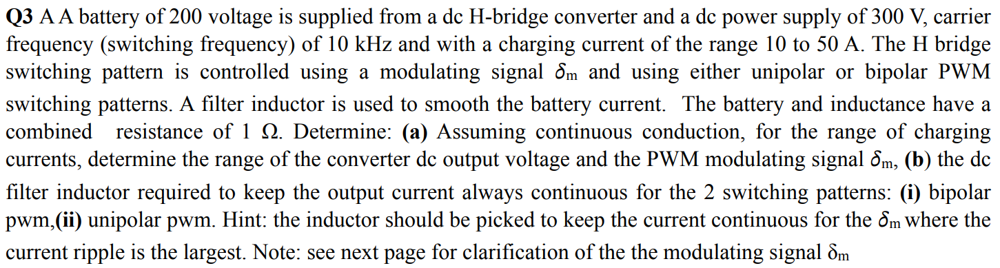 Q 3 A A battery of 2 0 0 voltage is supplied from